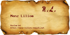 Menz Liliom névjegykártya